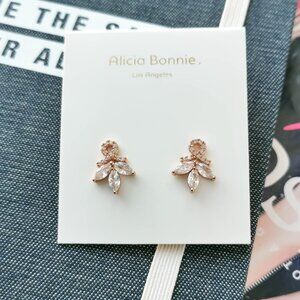 New Rose Gold Alicia Bonnie Encircled Flowers Earrings